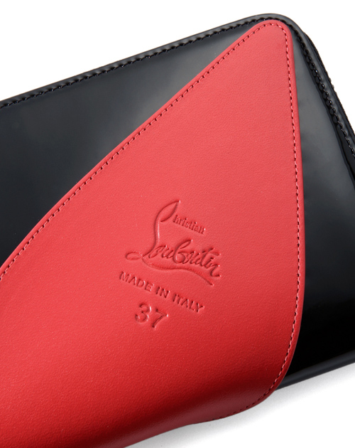 クリスチャン ルブタンコピー 　2015年春夏新作パテントカーフ　ラウンドファスナー長財布SUOLITA WALLET PATENT 3145125 BK01
